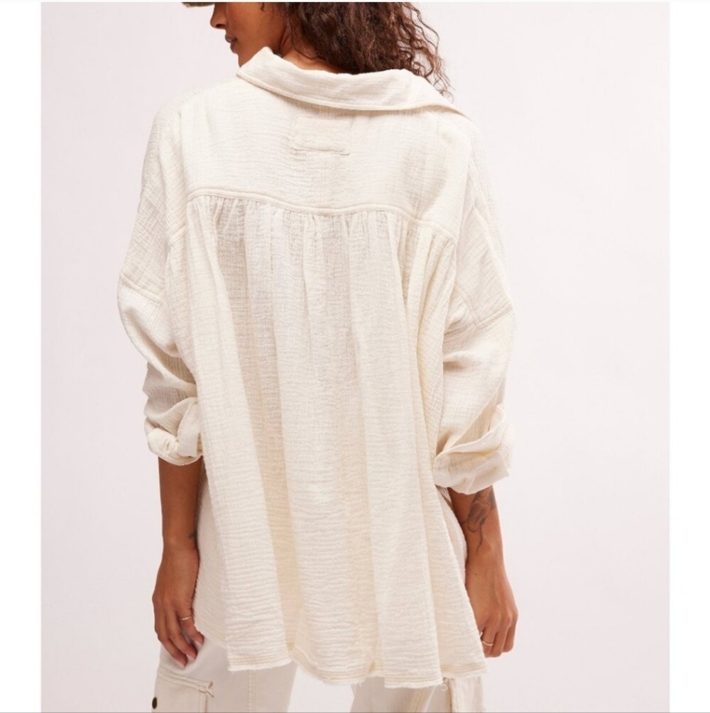 FREE PEOPLE We The Free Cardiff Top in Optic White•Size Small•NWOT - Picture 5 of 12